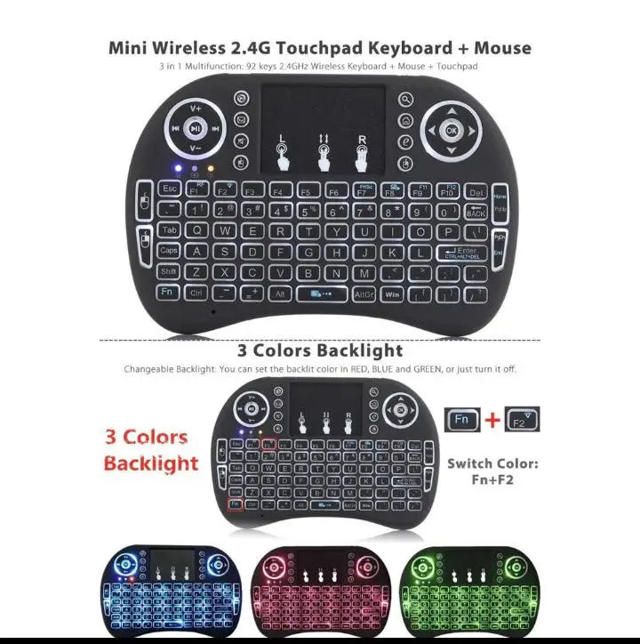 Mini Teclado USB Wireless com TouchPad