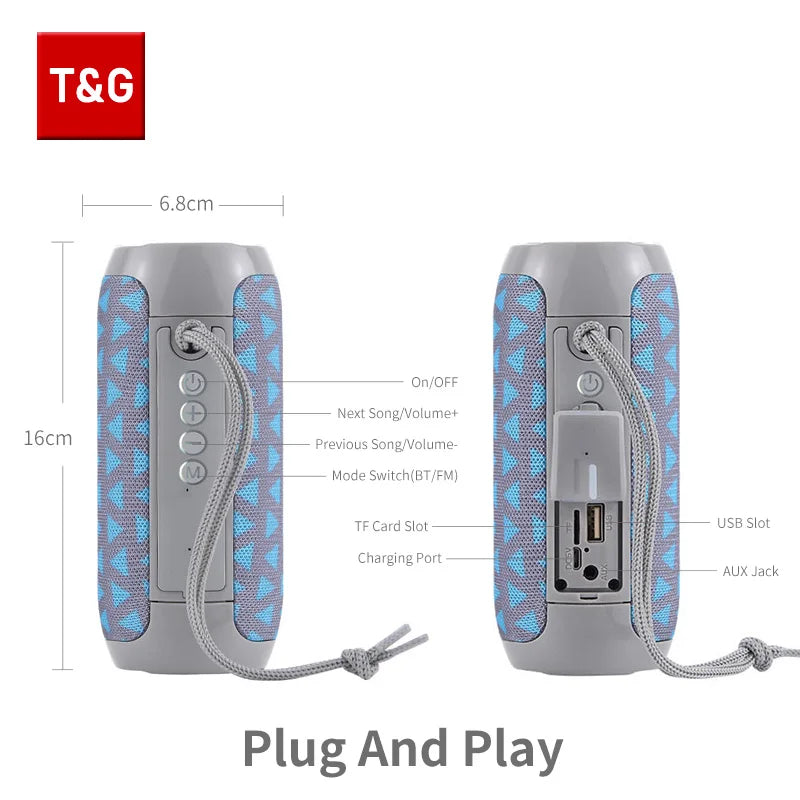 Caixa de Som Portátil Bluetooth TG117